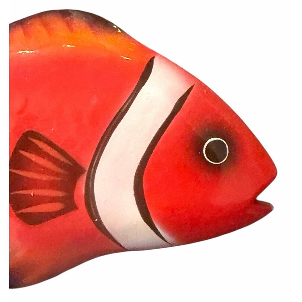 VINTAGE Set Of 3 Tropical Fish & Dolphin Wall Decor Hand Painted Wood 3499-65 - Picture 8 of 8